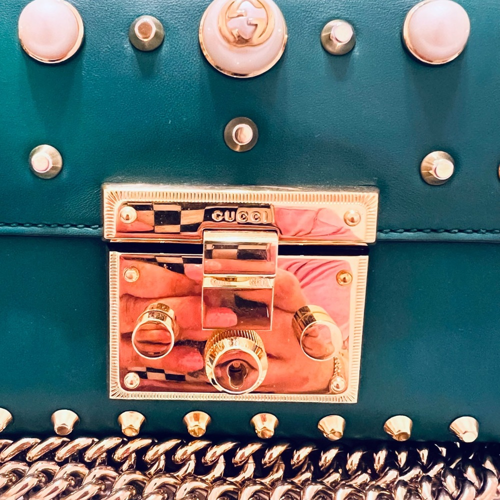 Gucci Green Studded/pearl crossbody Bag - Picture 3 of 5